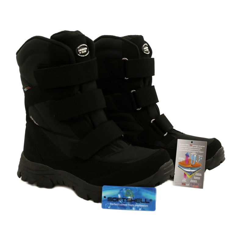 American Club Softshell-Stiefel mit Klettverschluss SN06 / 22 Schwarz gewärmt 4