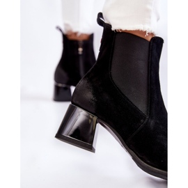 Damen-Wildlederstiefel mit Absatz Schwarz Berit 2