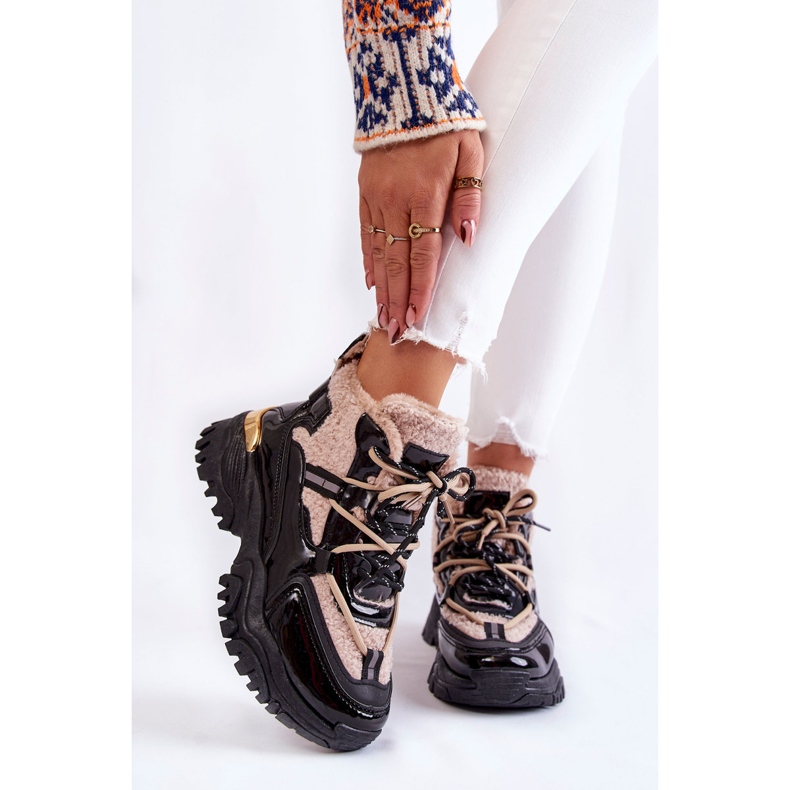 PM1 Isolierte Sportstiefel für Damen Schwarz und Beige Edora 1