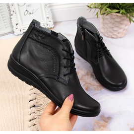 Schwarze isolierte Lederstiefel schwarz Helios 612-2 1