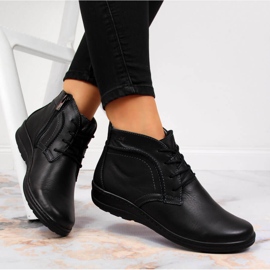 Schwarze isolierte Lederstiefel schwarz Helios 612-2 2