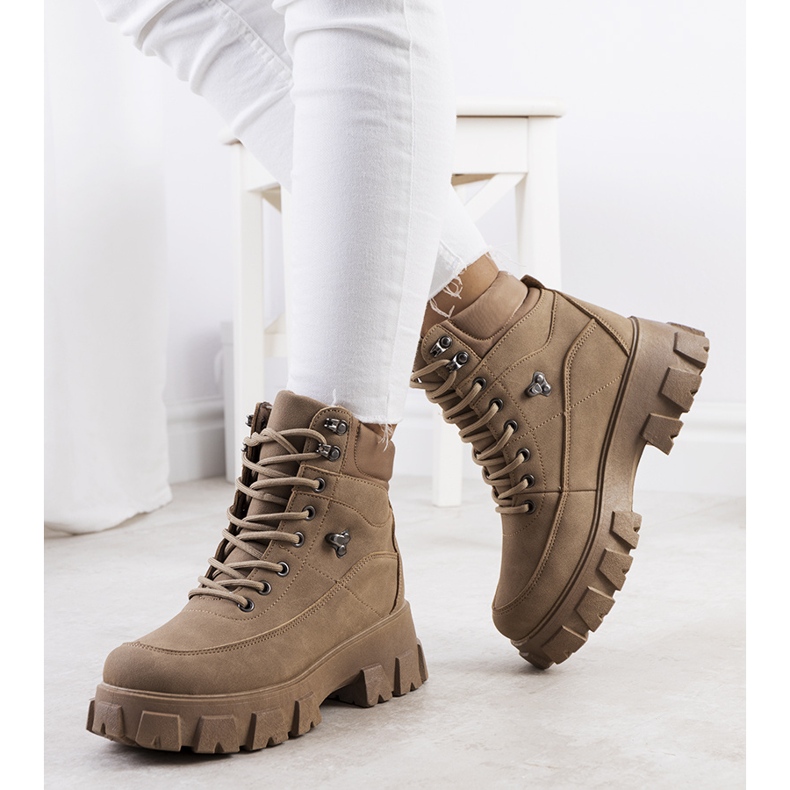 Braune Wanderschuhe für Damen von Bisa beige 1