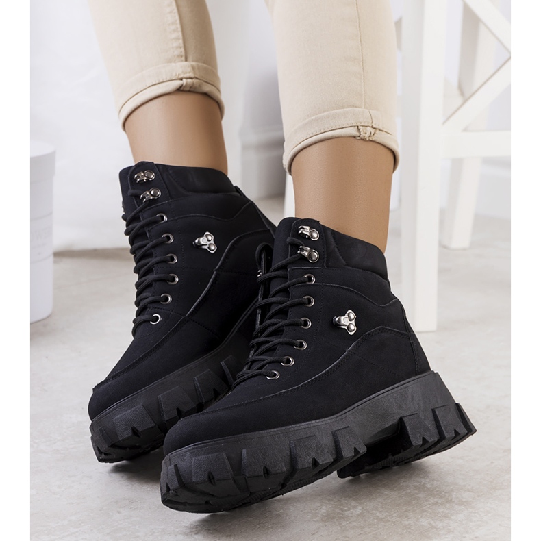 PA1 Schwarze Wanderschuhe für Damen von Bisa 1