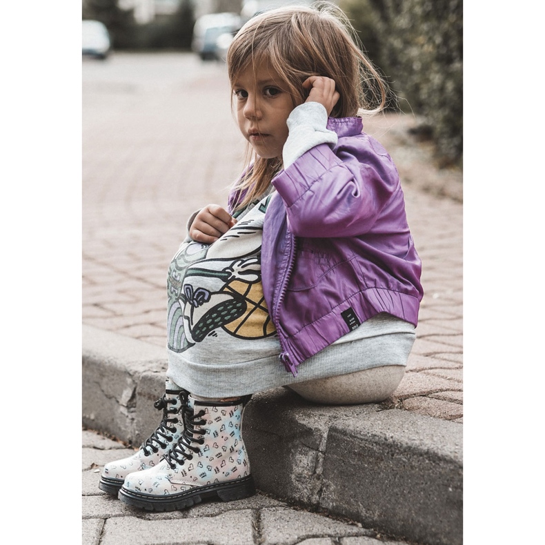 Glitzernde Kinderstiefel mit mehrfarbigen Reggie-Mustern silber- 2