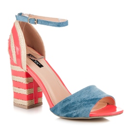 Vices Jeans-Espadrilles mit hohem Absatz rosa 1