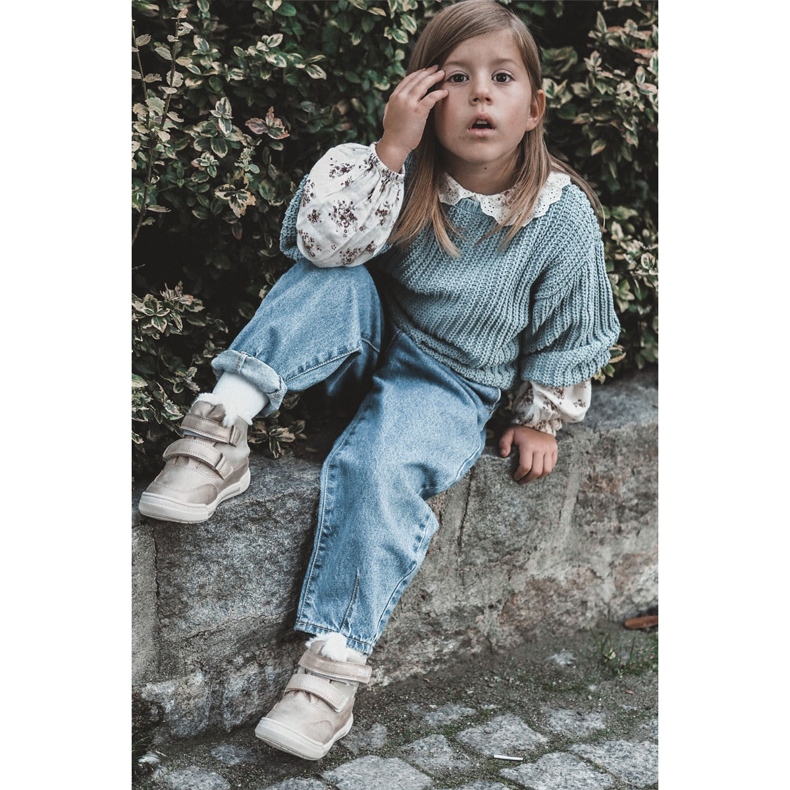 Warme Kinderstiefel mit Klettverschluss Big Star KK374189 Beige-Gold braun 1