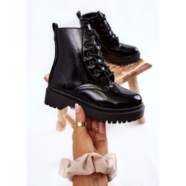 Vinceza Kinderstiefel mit Reißverschluss schwarz lackiert Julie 2