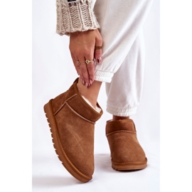 Niedrige Schneestiefel aus Wildleder für Damen Camel Shelie braun 1