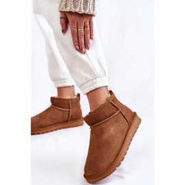 Niedrige Schneestiefel aus Wildleder für Damen Camel Shelie braun 2