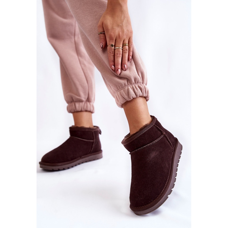 Niedrige Schneestiefel aus Wildleder für Damen Brown Shelie braun 2