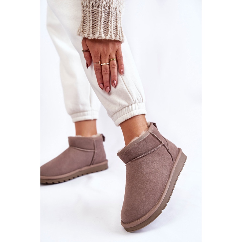 Niedrige Schneestiefel aus Wildleder für Damen Grey Shelie beige 2