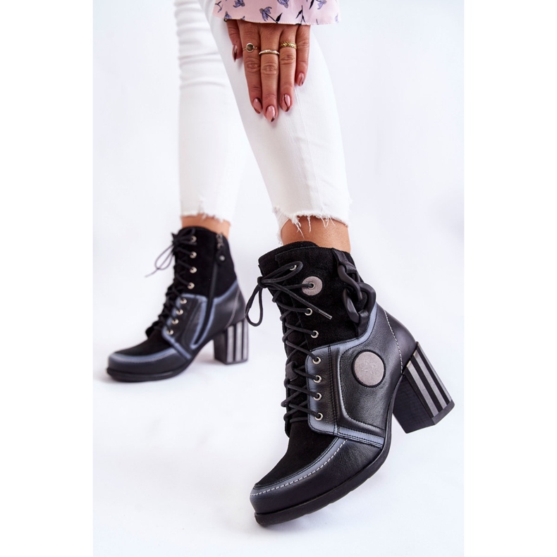 Damen Lederstiefel Maciejka 05599-01 Schwarz mehrfarbig 2