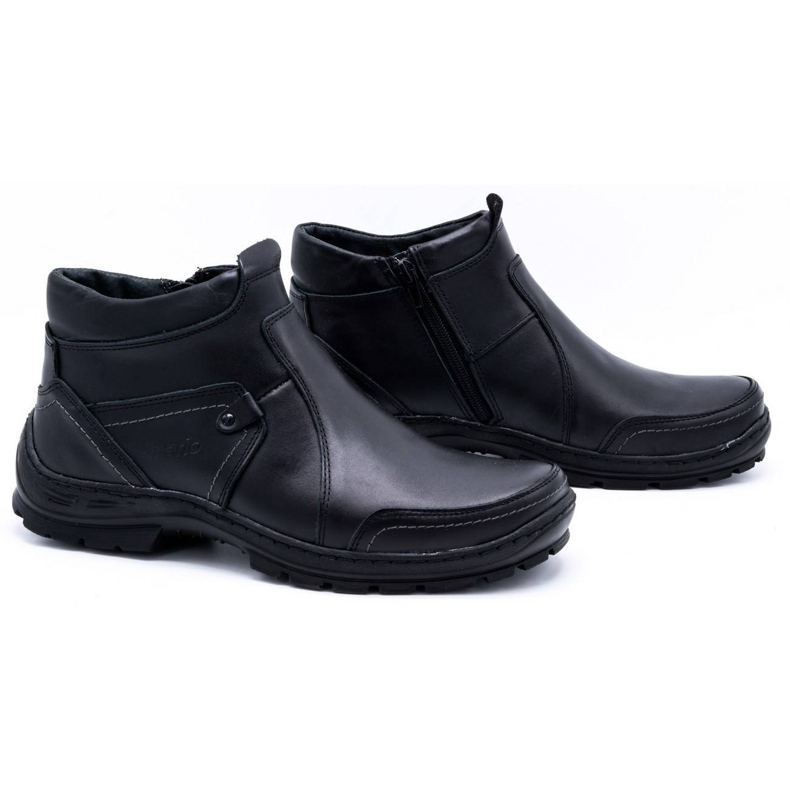 Olivier Herren Winter Lederstiefel 352MP schwarz 2