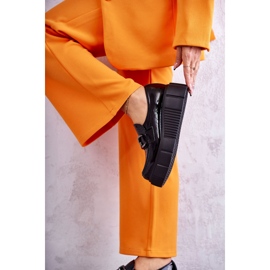 PL5 Modische Lederschuhe auf der Black Marsol Plattform schwarz 4