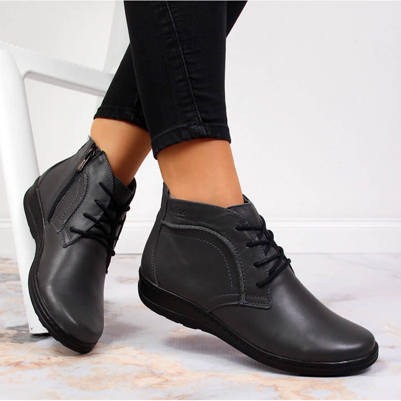 Grau isolierte Lederstiefel Helios 612-2 2