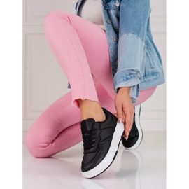 Schwarze Damensneaker Shelovet mit dicker Sohle 1