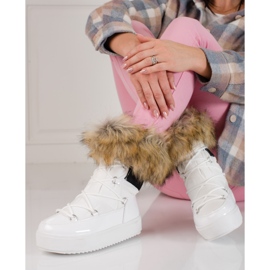 Plateau-Schneestiefel für Damen mit Shelovet-Pelz weiß 1