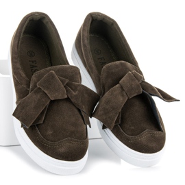 Fashion Slip-On-Sneakers mit Schleife grün 1