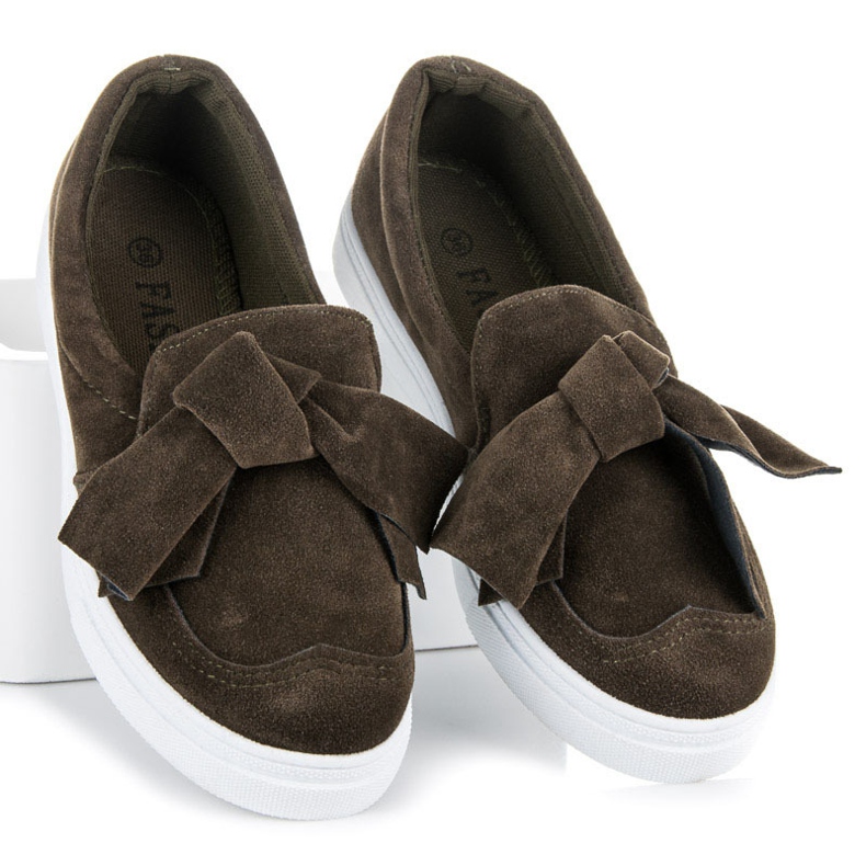 Fashion Slip-On-Sneakers mit Schleife grün 1