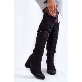 PL4 Overknee-Stiefel aus Wildleder La.Fi 270065B-SU Schwarz 1