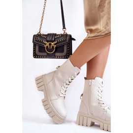 Sergio Leone Isolierte Stiefel aus Leder auf hellbeigem Telisa-Plateau 2