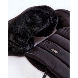 Schwarze warme Schneestiefel mit Keilabsatz Calena 2