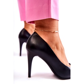 Sergio Leone Klassische schwarze Leder-Stilettos magisch 1396 4