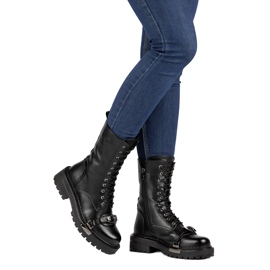 Filippo Damen Black Boots Damenfell isoliert schwarz 4