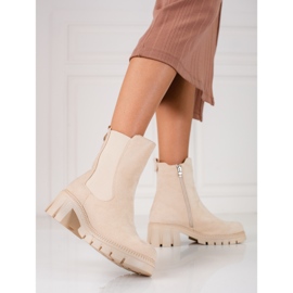 W. Potocki Beige Damen-Chelsea-Stiefel von Potocki 1