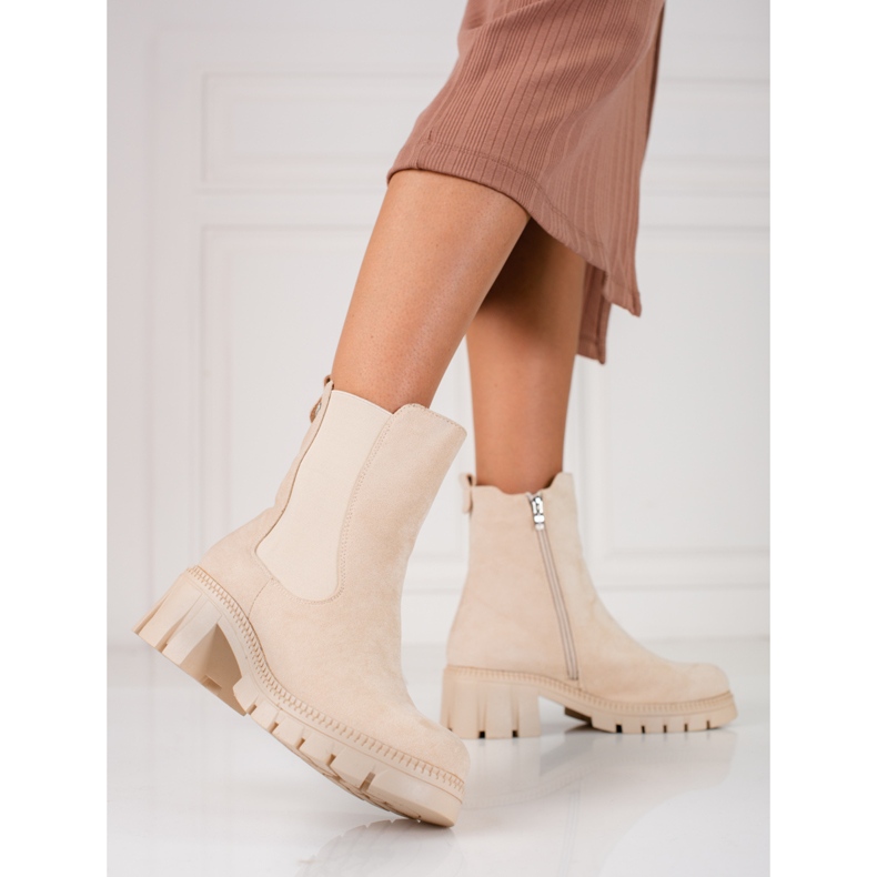 W. Potocki Beige Damen-Chelsea-Stiefel von Potocki 1