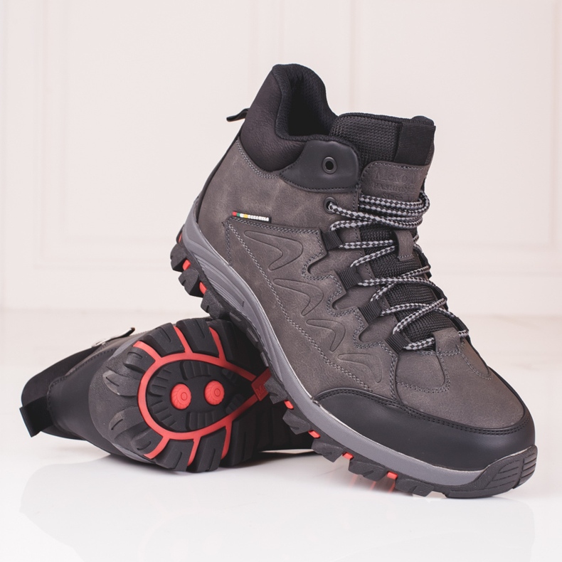 Hohe Herrenstiefelette mit Protektor grau 1