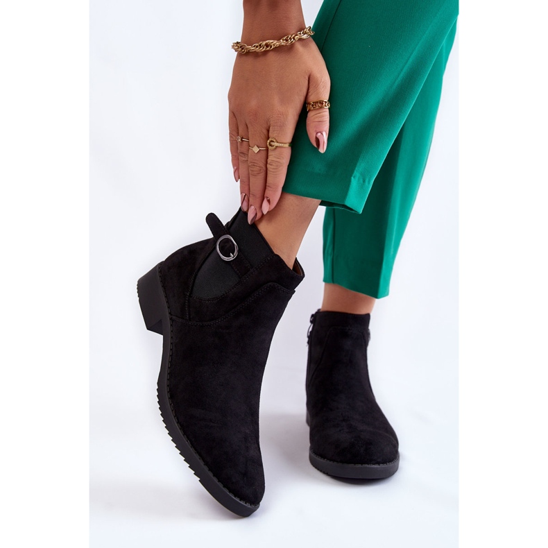 PJ1 Warme Wildlederstiefeletten für Damen Jodhpur Black Janette schwarz 1