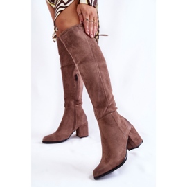 PL4 Overknee-Stiefel aus Wildleder für Damen La.Fi 270056TA-SU Hellbraun 2