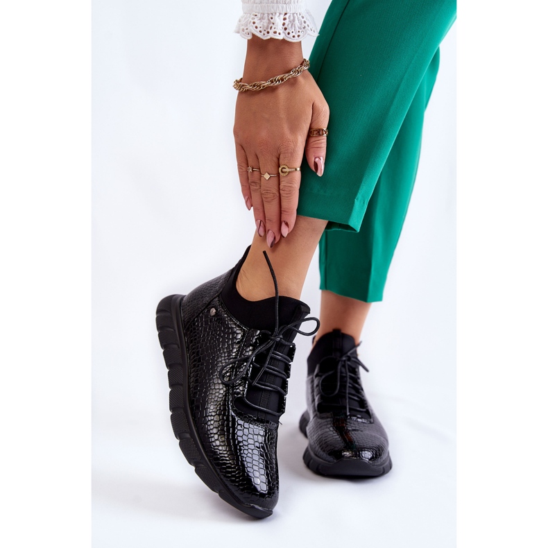 Vinceza Leichte Slip-On-Sneaker für Damen Schwarz Soroco 1