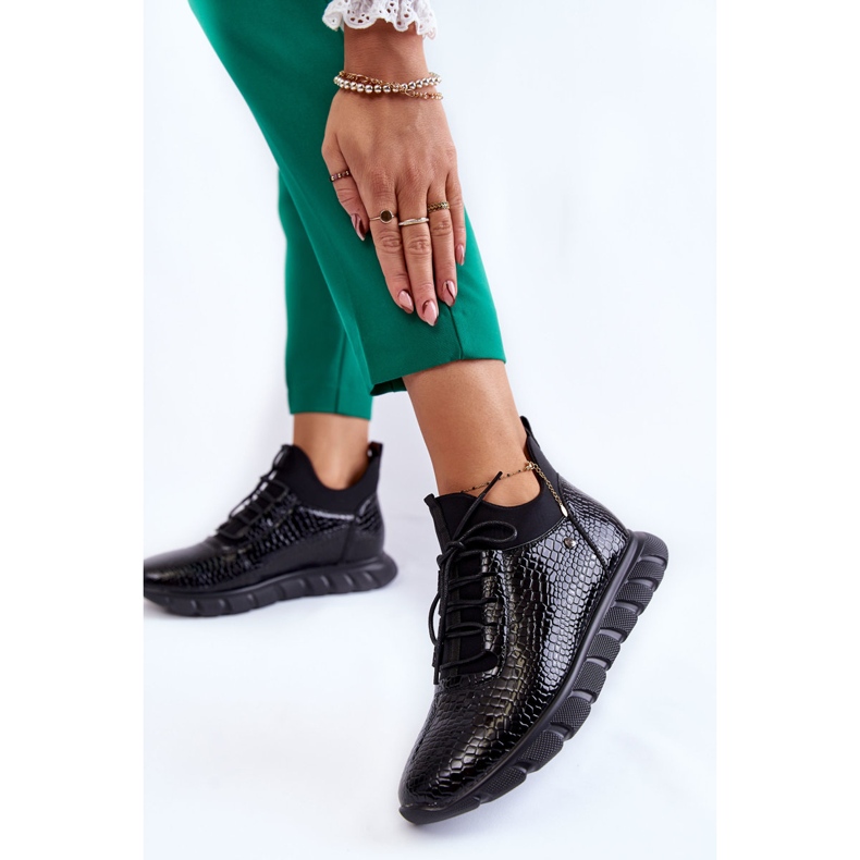 Vinceza Leichte Slip-On-Sneaker für Damen Schwarz Soroco 2