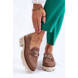 Braune Wildlederschuhe mit Laura Messi-Dekoration 1