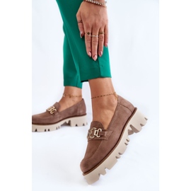 Braune Wildlederschuhe mit Laura Messi-Dekoration 2