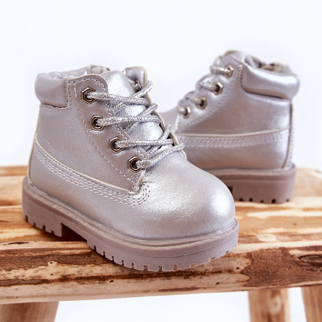 Trapperstiefel für Kinder mit Reißverschluss Silver Dexter silber- 2