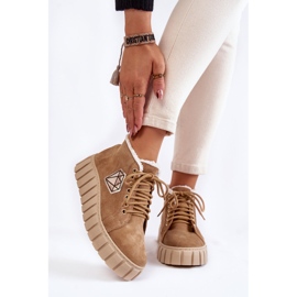 Lewski Shoes Wildleder Sportschuhe Gebunden Lewski Schuhe 3252 / N Beige 1