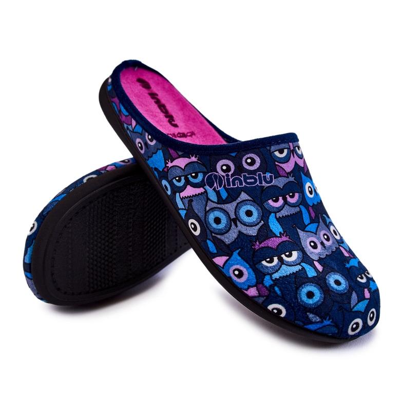 Hausgemachte Hausschuhe in Katzen Inblu GF-12-004 Marineblau navy blau 1