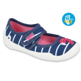 Befado Kinderschuhe 123X067 marineblau rosa 3