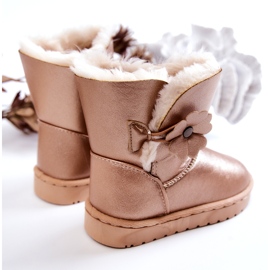 FR1 Goldene Bianca Kinder-Schneestiefel mit Blume 2