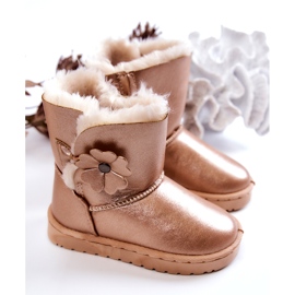 FR1 Goldene Bianca Kinder-Schneestiefel mit Blume 3