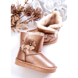 FR1 Goldene Bianca Kinder-Schneestiefel mit Blume 4