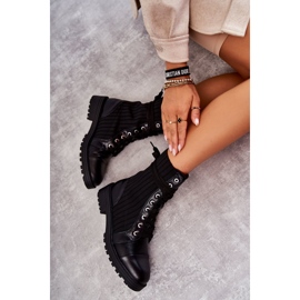 PG1 Damenstiefel mit Socke gebunden Schwarz Livaro 4