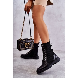 PG1 Damenstiefel mit Socke gebunden Schwarz Livaro 2