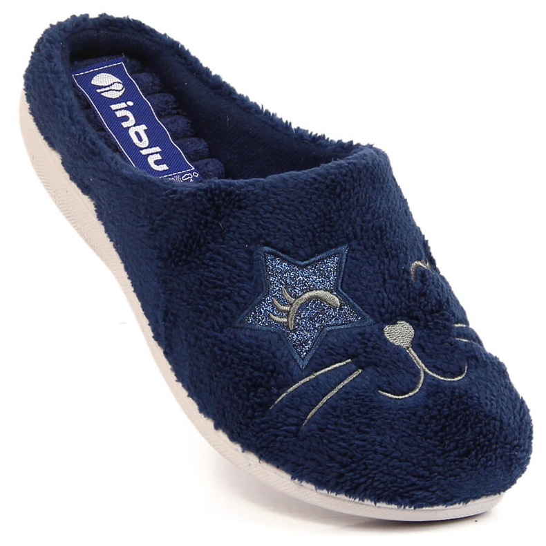 Bequeme marineblaue Inblu Hausschuhe für Damen 1