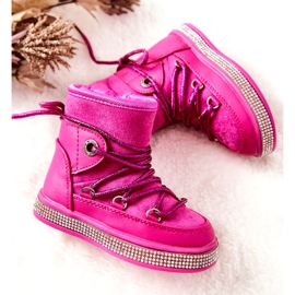 FR1 Kinder-Schneestiefel mit Zirkonia Wellma Fuchsia rosa 1
