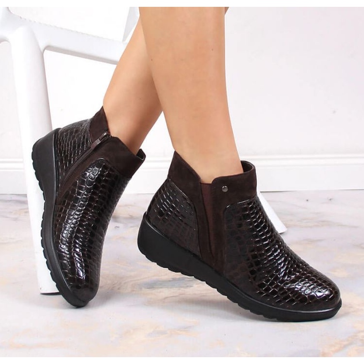 Stiefeletten mit isolierter Häkelarbeit T.Sokolski W SCA176B braun 1