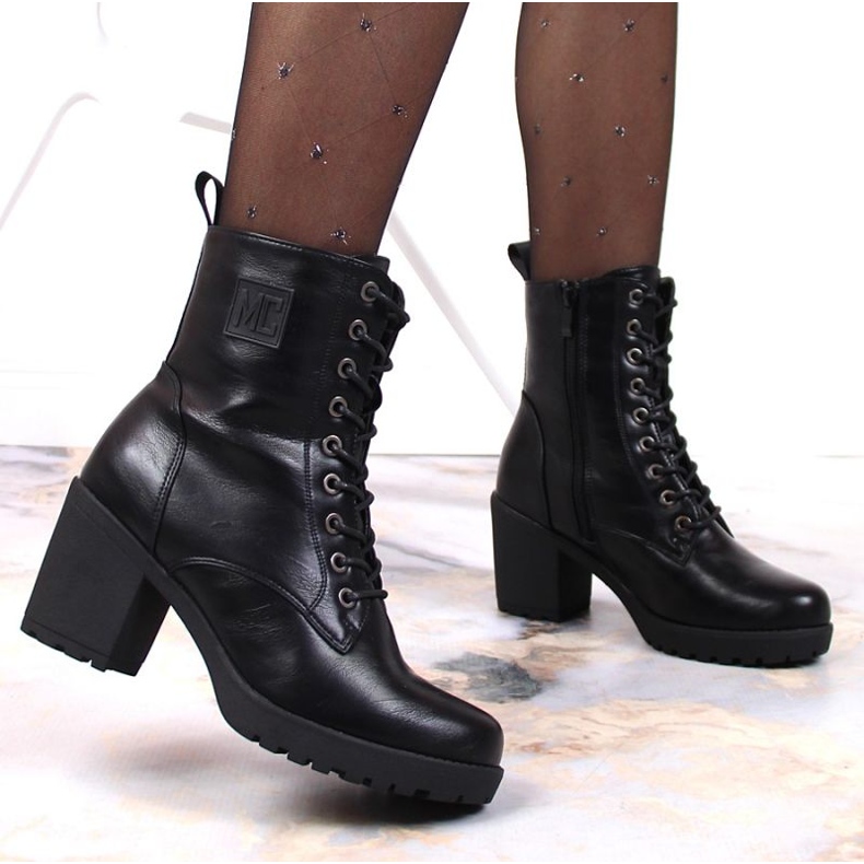 Schnürstiefel mit Reißverschluss, isoliert Jezzi W JEZ140E schwarz 2